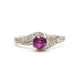 Pink Sapphire and Diamond 18ct White Gold Ring